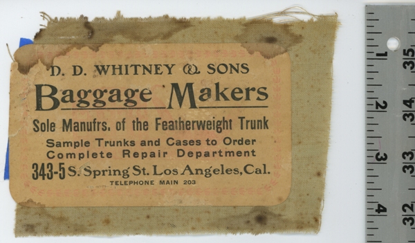 Orginal 1910 Trunk Label View